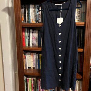 Black Linen Jumper Dress